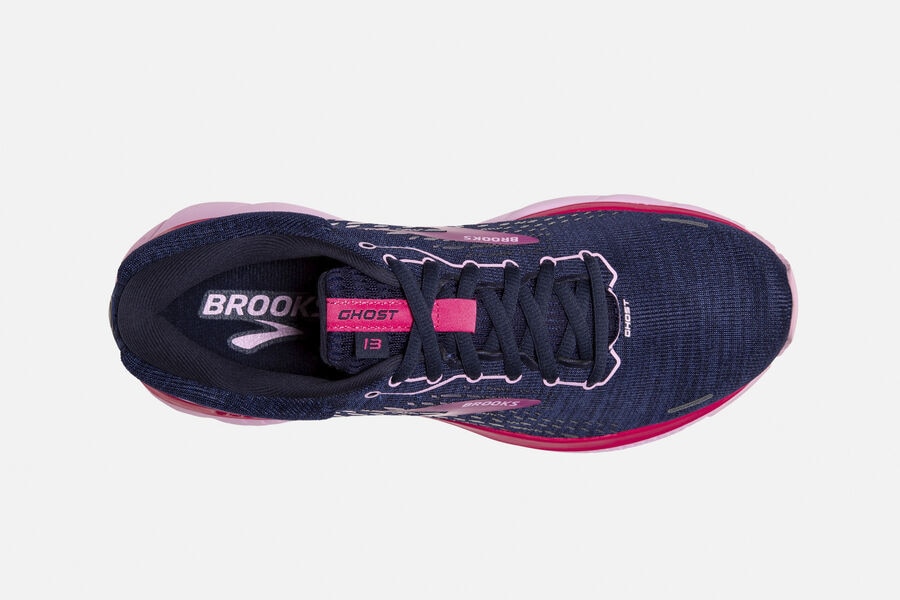 Brooks Running Shoes Womens Navy/Red - Ghost 13 Road - 5743-CEGST